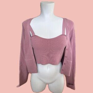 Endless Rose knit cardigan and matching cropped tank